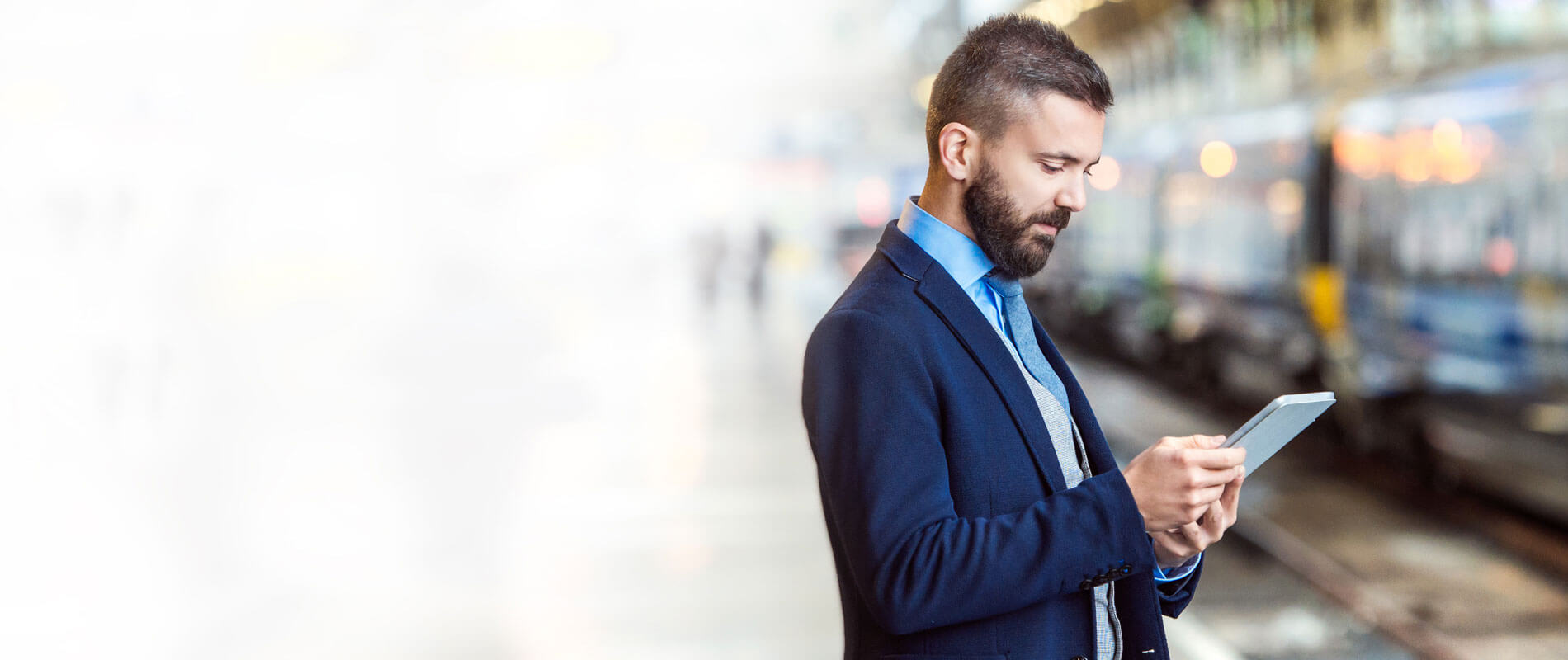 Man on iPad