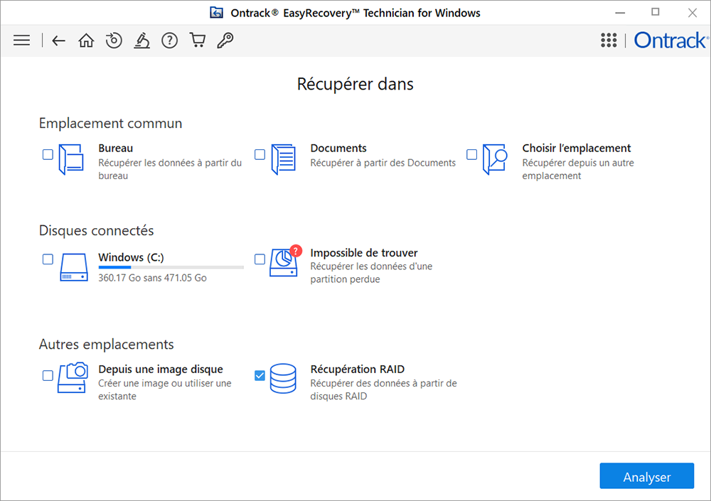 Analyse des volumes RAID